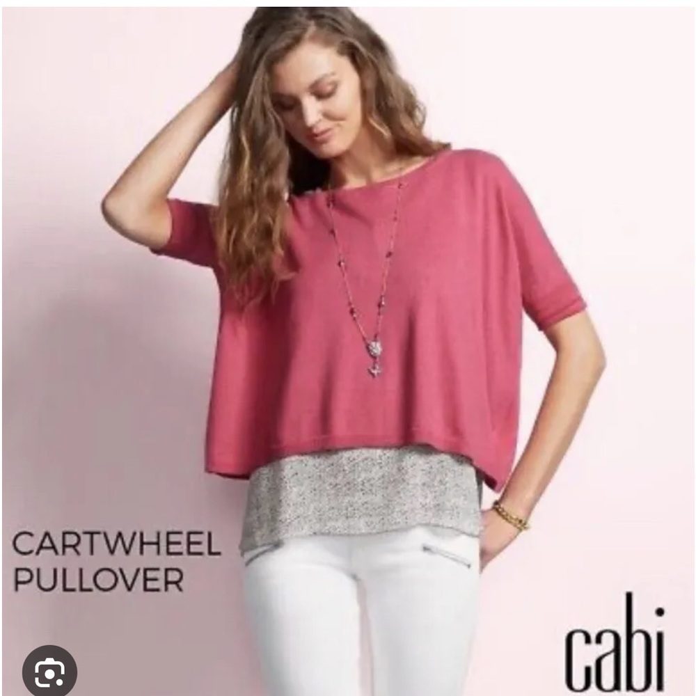 Cabi Pink Boxy Oversized Cartwheel Pullover Lightweight Sweater Small